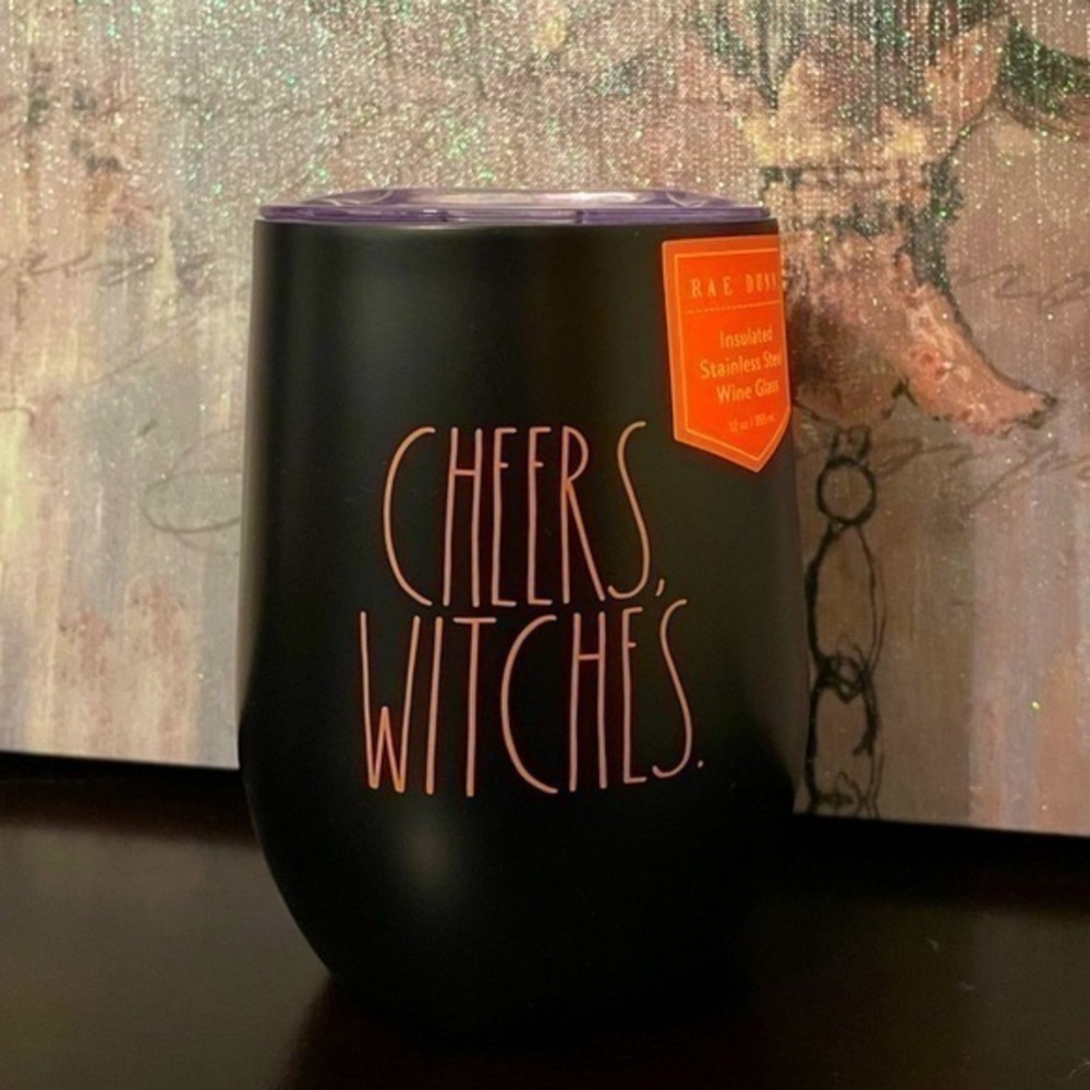 Rae Dunn CHEERS WITCHES Stainless Steel insulated wine tumbler Halloween